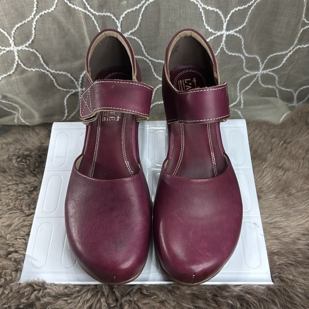 (Z3) L'Artiste Spring Step Gloss, Mary Jane Stiletto Clogs, Leather Burgundy S 9 - Picture 3 of 12
